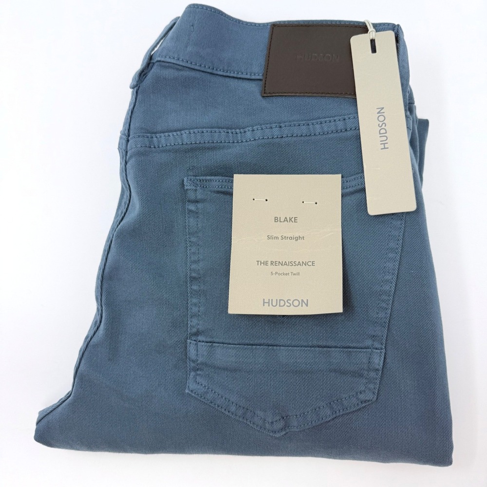 Hudson Blake Slim Straight Renaissance Twill Pants Dark Teal Blue Mens‎ 31 NEW